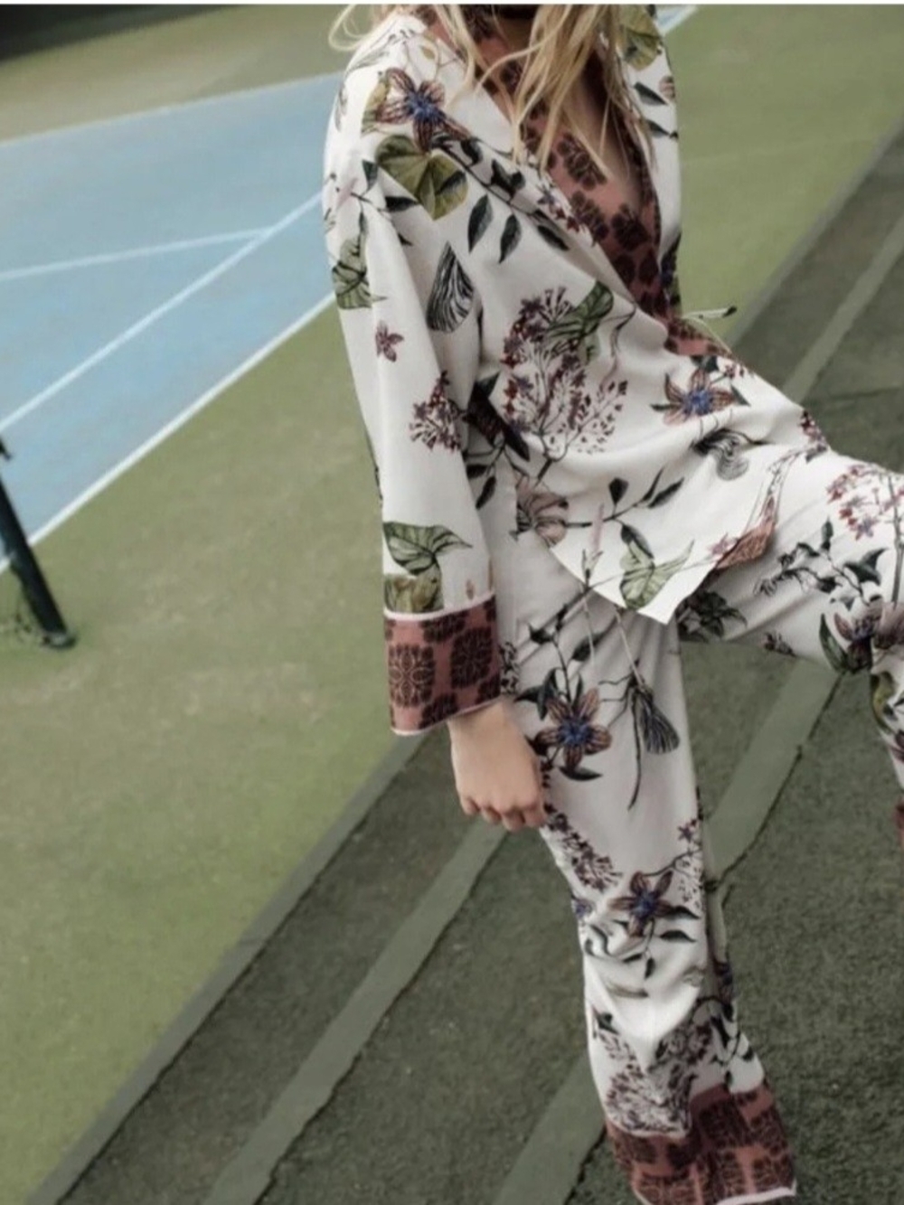 ZARA Tropical Flotal Print Pants Elegant Straight Leg Relaxed Pants - Picture 14 of 14